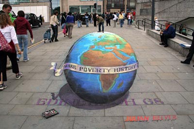 Julian Beever's Make Poverty History